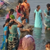 Bagno purificatore nel Krishna River